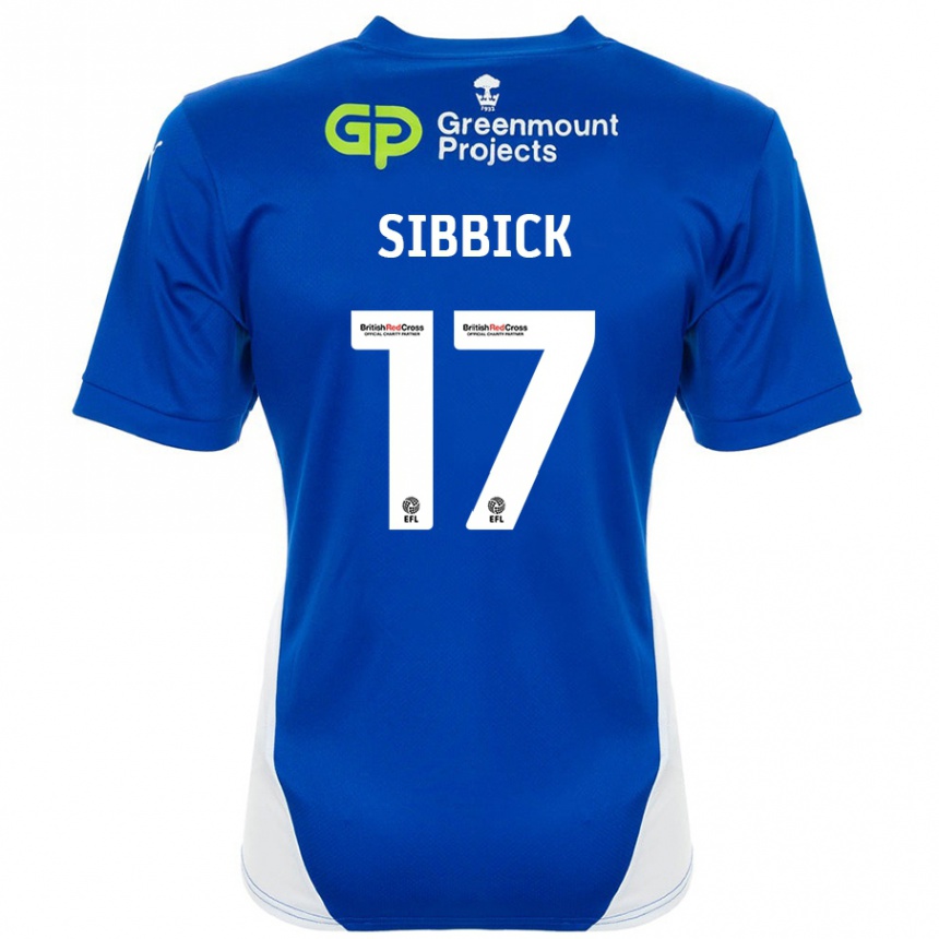 Gyermek Labdarúgás Toby Sibbick #17 Kék Fehér Hazai Jersey 2024/25 Mez Póló Ing