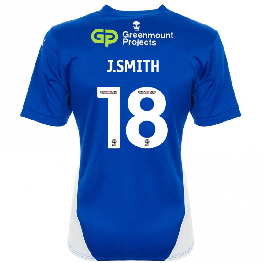 Gyermek Labdarúgás Jonny Smith #18 Kék Fehér Hazai Jersey 2024/25 Mez Póló Ing