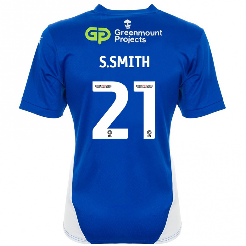 Gyermek Labdarúgás Scott Smith #21 Kék Fehér Hazai Jersey 2024/25 Mez Póló Ing