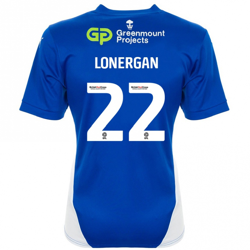 Gyermek Labdarúgás Andy Lonergan #22 Kék Fehér Hazai Jersey 2024/25 Mez Póló Ing