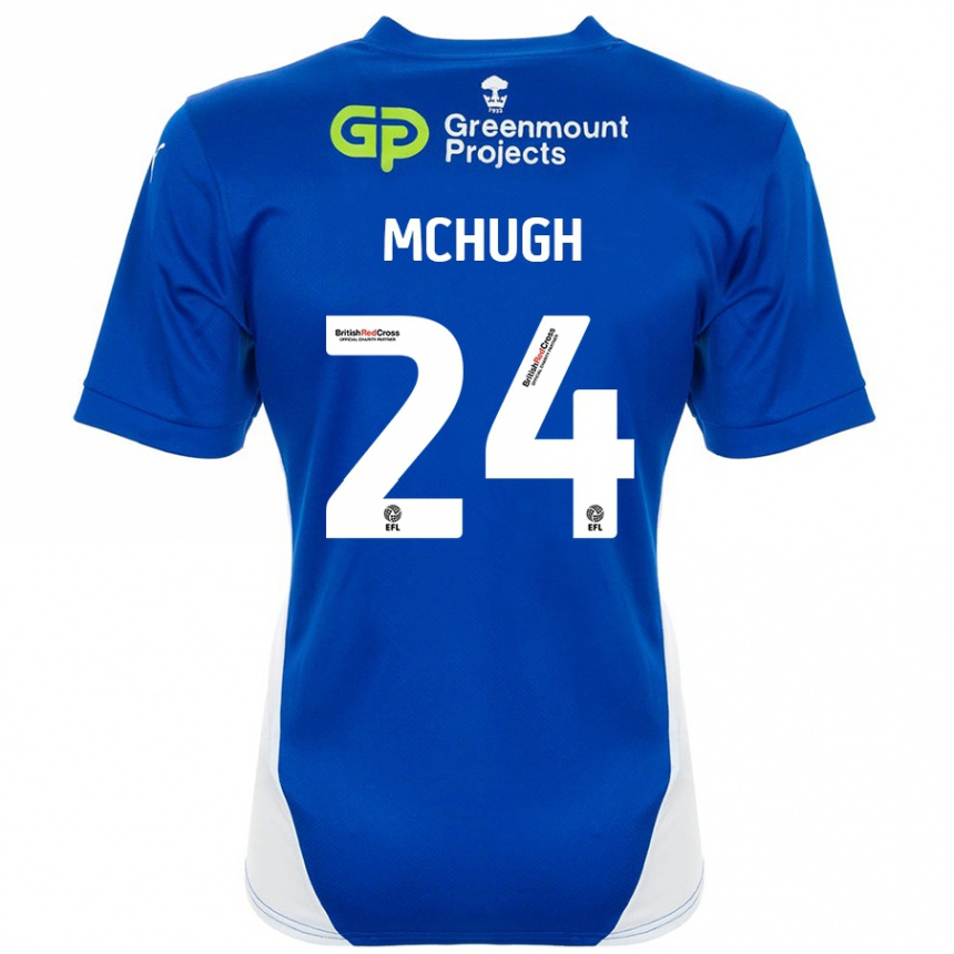 Gyermek Labdarúgás Harry Mchugh #24 Kék Fehér Hazai Jersey 2024/25 Mez Póló Ing