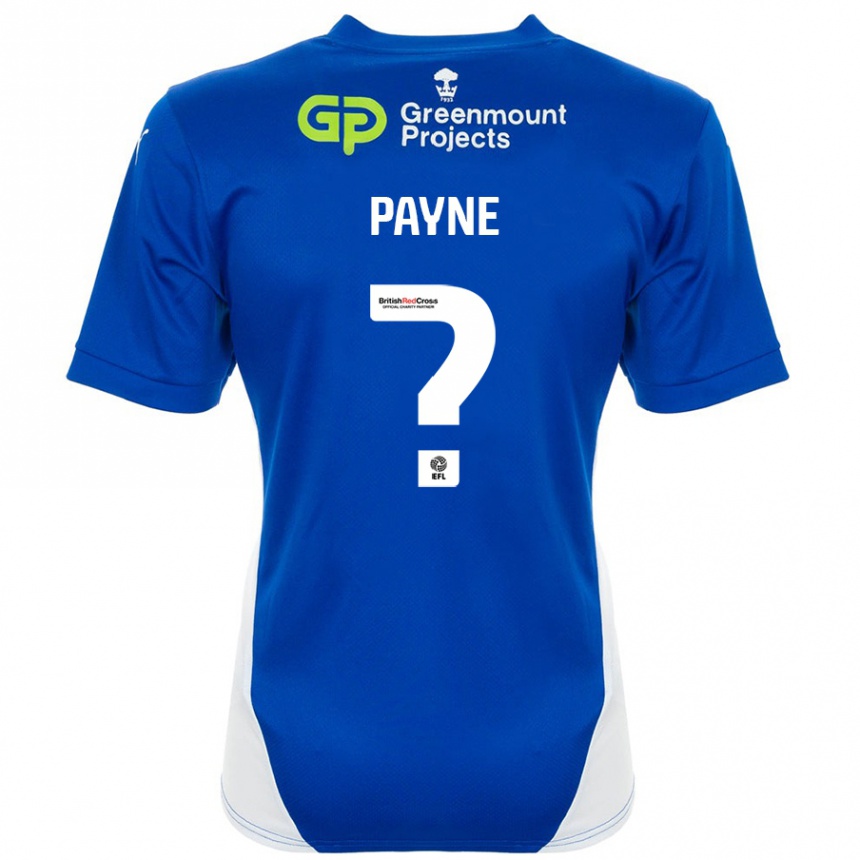 Gyermek Labdarúgás Kai Payne #0 Kék Fehér Hazai Jersey 2024/25 Mez Póló Ing