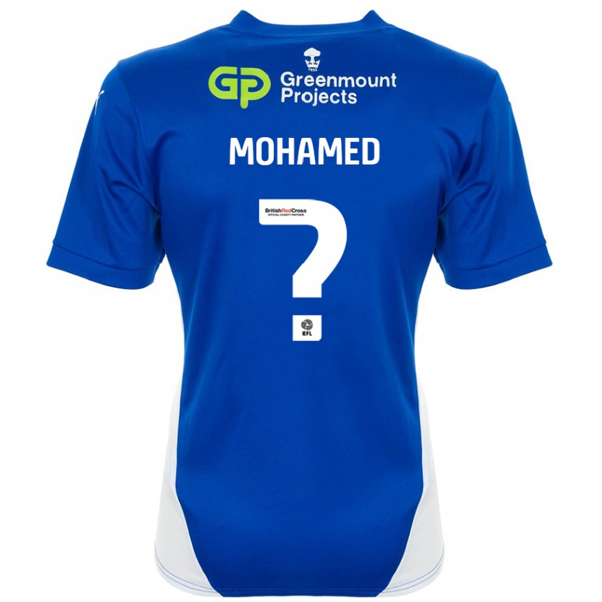 Gyermek Labdarúgás Jarma Mohamed #0 Kék Fehér Hazai Jersey 2024/25 Mez Póló Ing