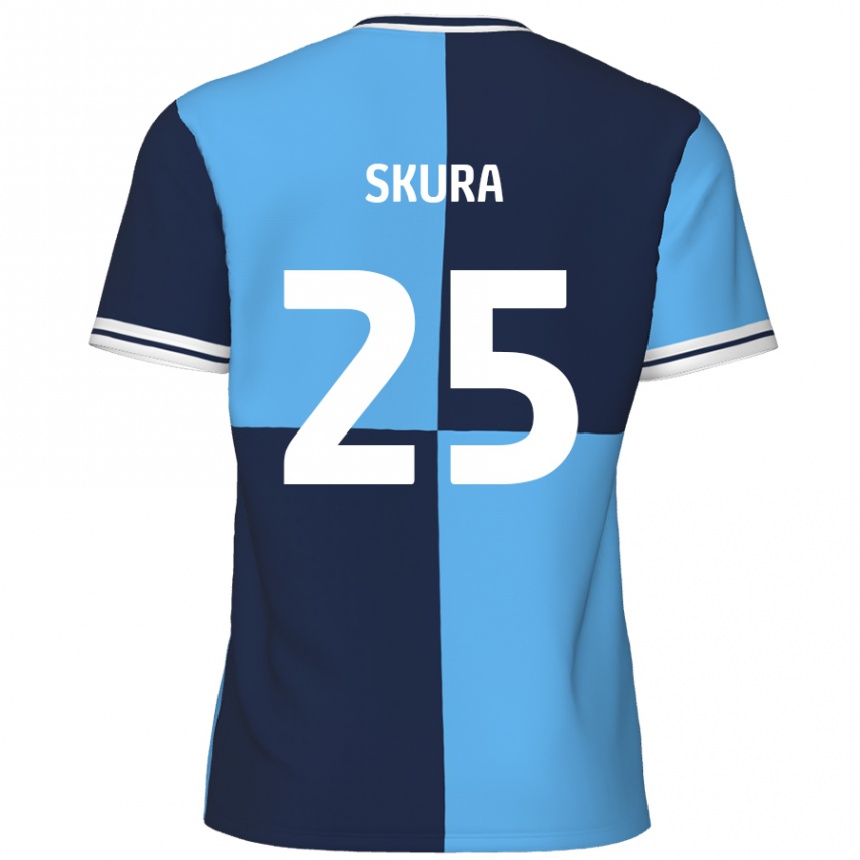 Gyermek Labdarúgás Declan Skura #25 Égszínkék Sötétkék Hazai Jersey 2024/25 Mez Póló Ing