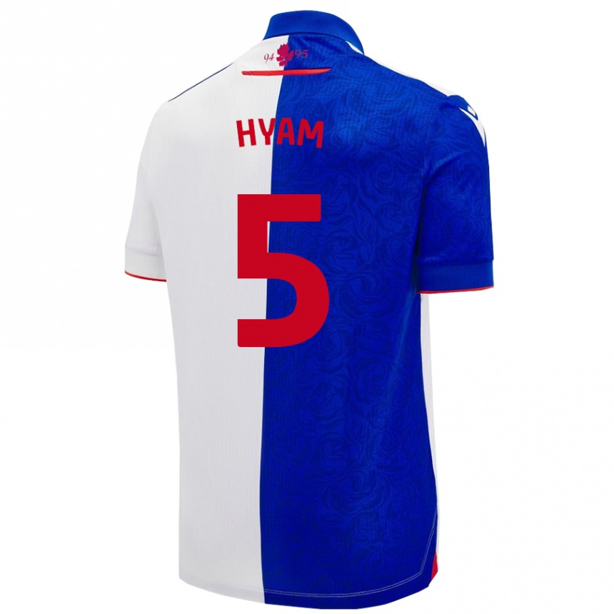 Gyermek Labdarúgás Dominic Hyam #5 Égszínkék Fehér Hazai Jersey 2024/25 Mez Póló Ing