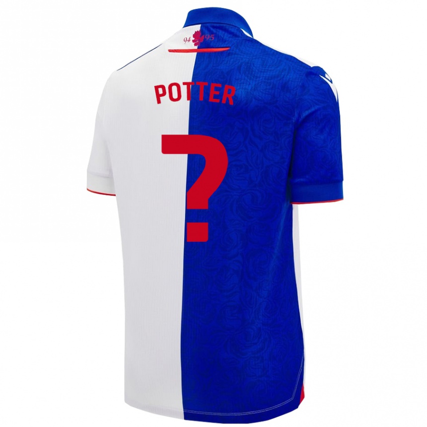 Gyermek Labdarúgás Aaron Potter #0 Égszínkék Fehér Hazai Jersey 2024/25 Mez Póló Ing