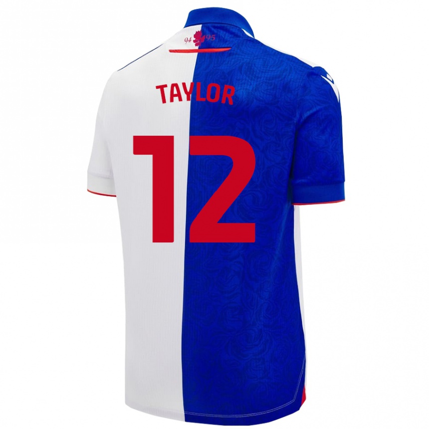 Gyermek Labdarúgás Emma Taylor #12 Égszínkék Fehér Hazai Jersey 2024/25 Mez Póló Ing