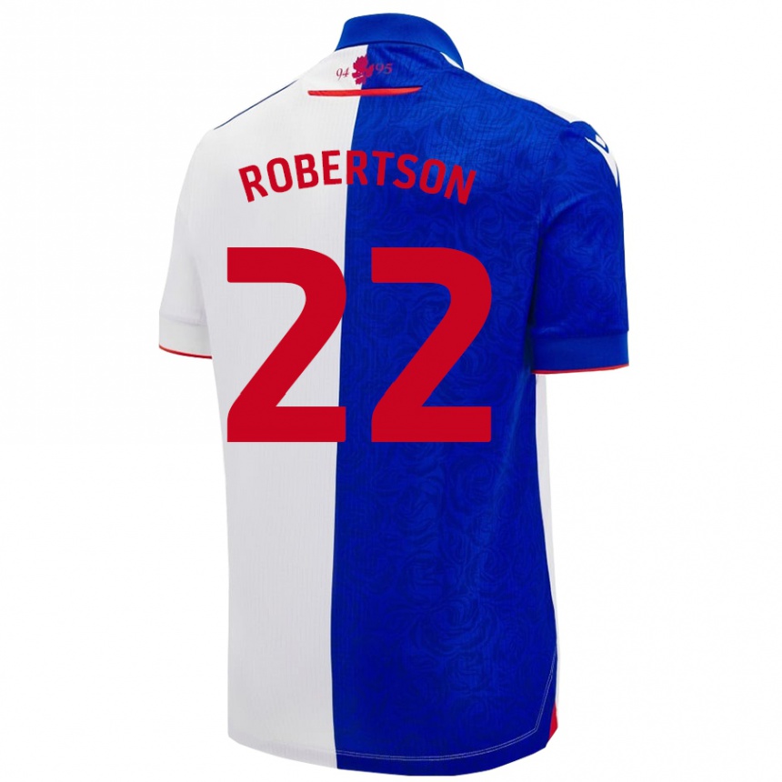 Gyermek Labdarúgás Millie Robertson #22 Égszínkék Fehér Hazai Jersey 2024/25 Mez Póló Ing