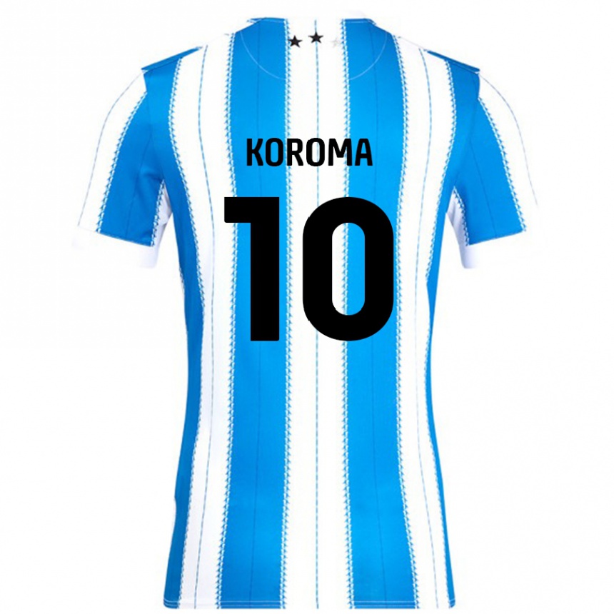 Gyermek Labdarúgás Josh Koroma #10 Kék Fehér Hazai Jersey 2024/25 Mez Póló Ing