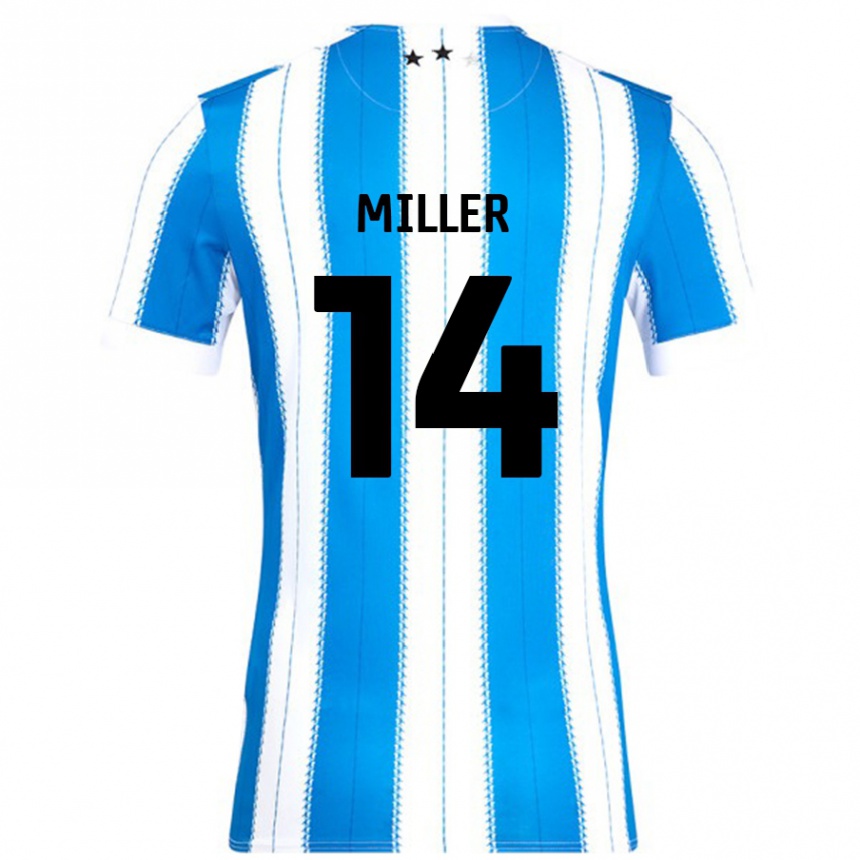 Gyermek Labdarúgás Mickel Miller #14 Kék Fehér Hazai Jersey 2024/25 Mez Póló Ing