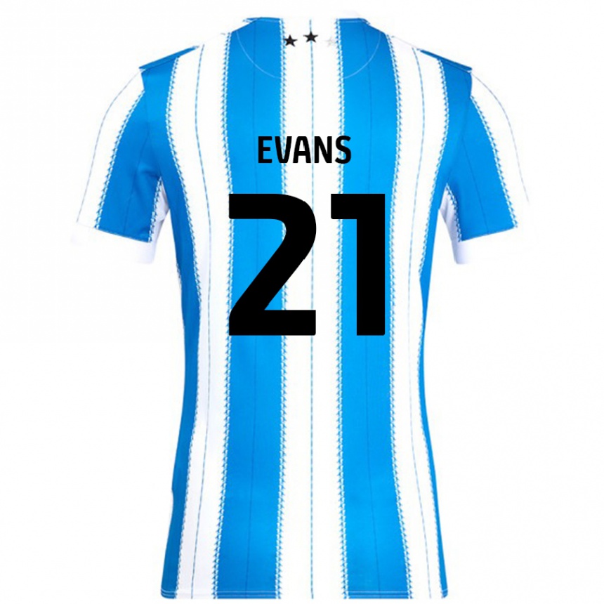 Gyermek Labdarúgás Antony Evans #21 Kék Fehér Hazai Jersey 2024/25 Mez Póló Ing