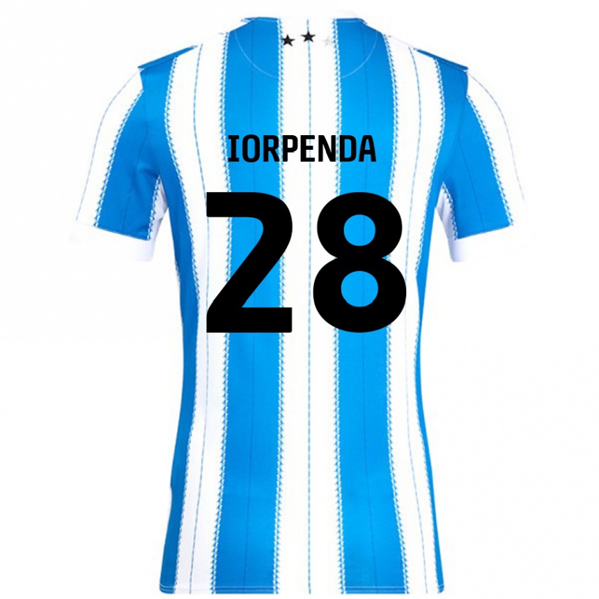 Gyermek Labdarúgás Tom Iorpenda #28 Kék Fehér Hazai Jersey 2024/25 Mez Póló Ing