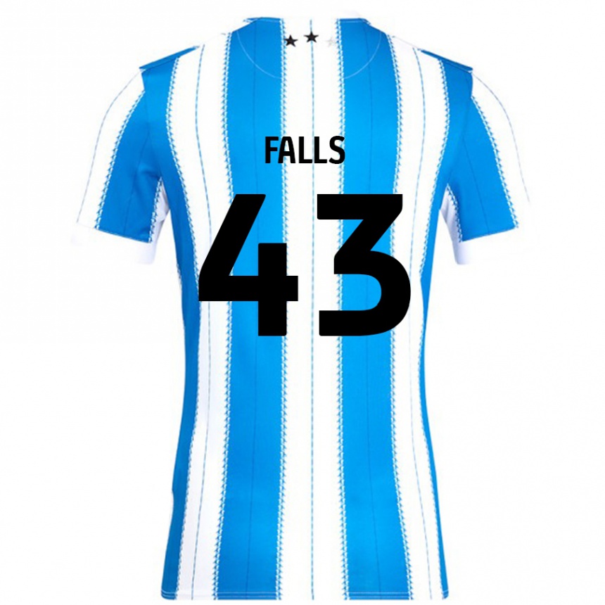 Gyermek Labdarúgás Conor Falls #43 Kék Fehér Hazai Jersey 2024/25 Mez Póló Ing