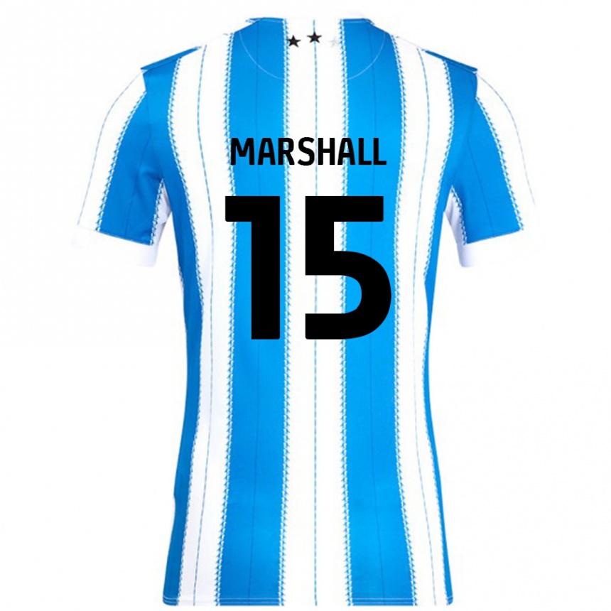 Gyermek Labdarúgás Georgia Marshall #15 Kék Fehér Hazai Jersey 2024/25 Mez Póló Ing