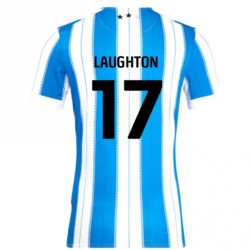 Gyermek Labdarúgás Zoe Laughton #17 Kék Fehér Hazai Jersey 2024/25 Mez Póló Ing