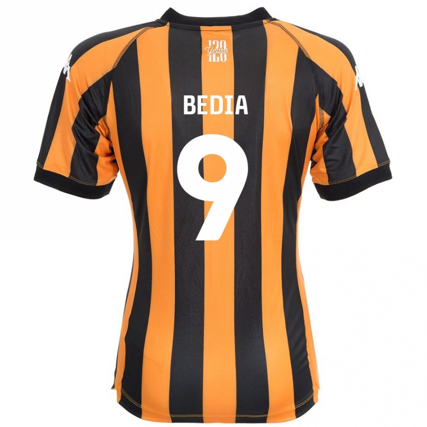 Gyermek Labdarúgás Chris Bedia #9 Fekete Borostyán Hazai Jersey 2024/25 Mez Póló Ing