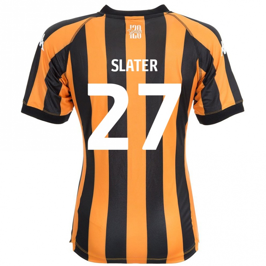 Gyermek Labdarúgás Regan Slater #27 Fekete Borostyán Hazai Jersey 2024/25 Mez Póló Ing