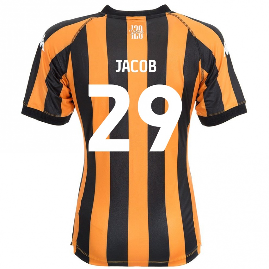 Gyermek Labdarúgás Matty Jacob #29 Fekete Borostyán Hazai Jersey 2024/25 Mez Póló Ing