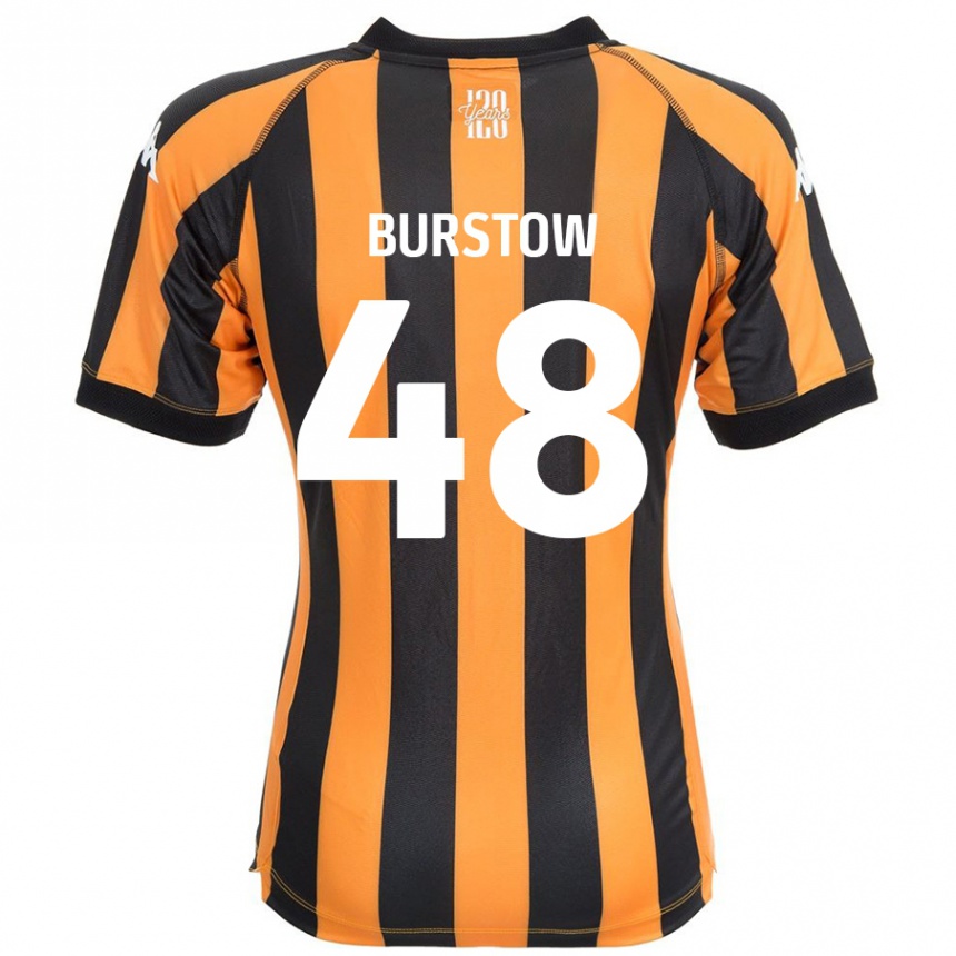 Gyermek Labdarúgás Mason Burstow #48 Fekete Borostyán Hazai Jersey 2024/25 Mez Póló Ing