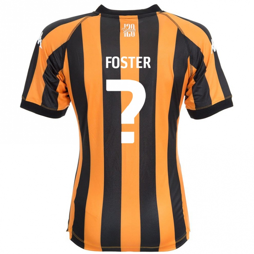 Gyermek Labdarúgás Owen Foster #0 Fekete Borostyán Hazai Jersey 2024/25 Mez Póló Ing