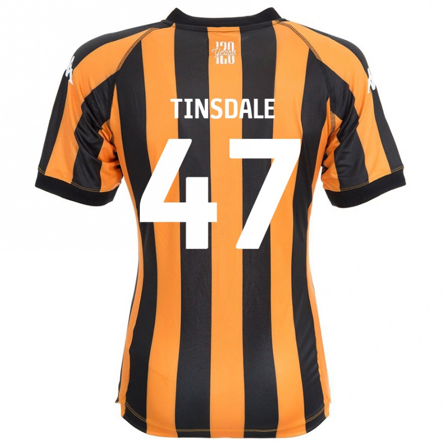 Gyermek Labdarúgás Nathan Tinsdale #47 Fekete Borostyán Hazai Jersey 2024/25 Mez Póló Ing