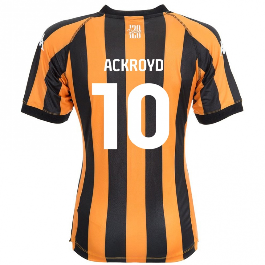 Gyermek Labdarúgás Rachael Ackroyd #10 Fekete Borostyán Hazai Jersey 2024/25 Mez Póló Ing