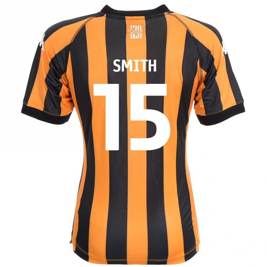 Gyermek Labdarúgás Suey Smith #15 Fekete Borostyán Hazai Jersey 2024/25 Mez Póló Ing