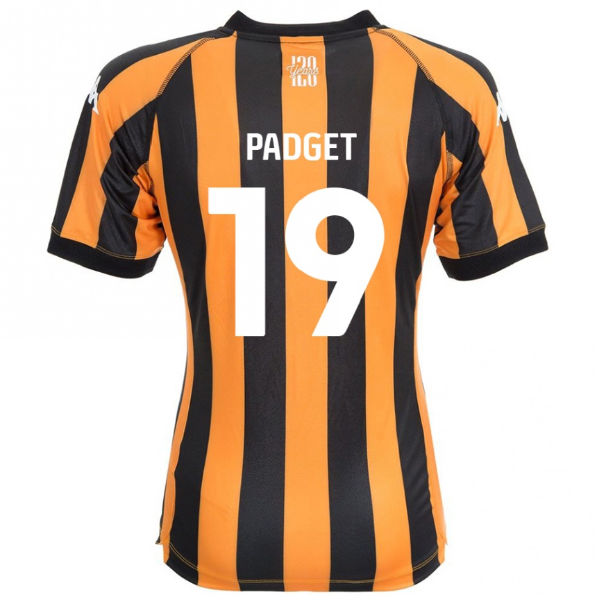 Gyermek Labdarúgás Bethany Padget #19 Fekete Borostyán Hazai Jersey 2024/25 Mez Póló Ing