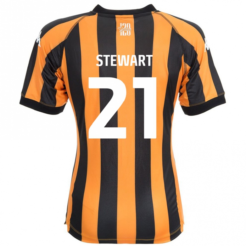 Gyermek Labdarúgás Alice Stewart #21 Fekete Borostyán Hazai Jersey 2024/25 Mez Póló Ing