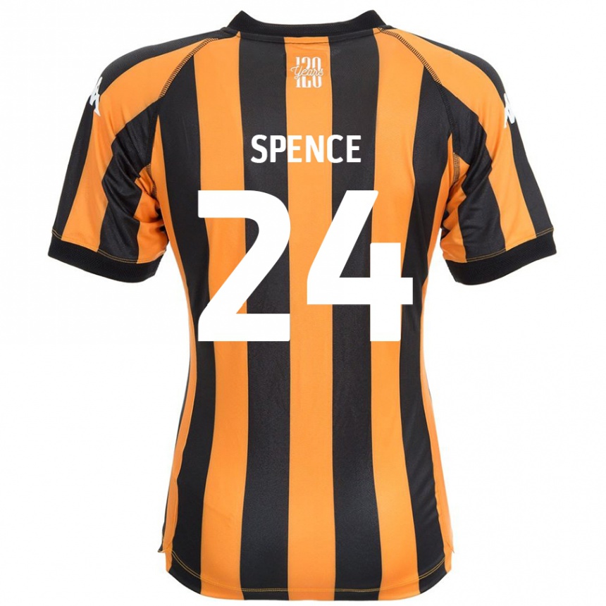 Gyermek Labdarúgás Emily Spence #24 Fekete Borostyán Hazai Jersey 2024/25 Mez Póló Ing