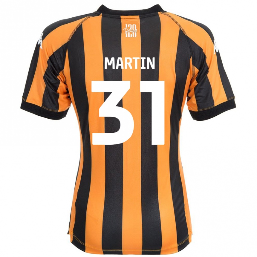 Gyermek Labdarúgás Faith Martin #31 Fekete Borostyán Hazai Jersey 2024/25 Mez Póló Ing