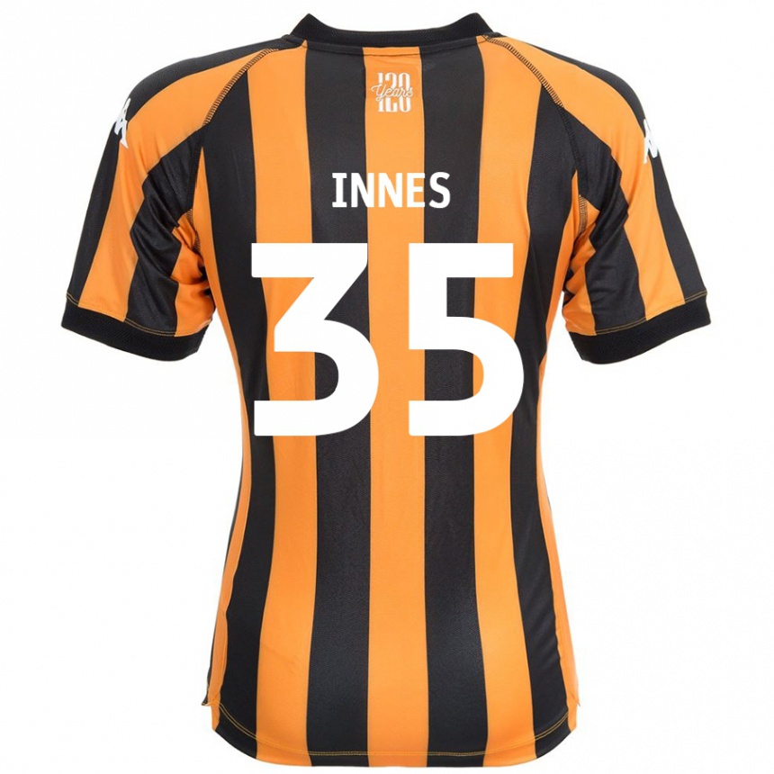 Gyermek Labdarúgás Emma Innes #35 Fekete Borostyán Hazai Jersey 2024/25 Mez Póló Ing