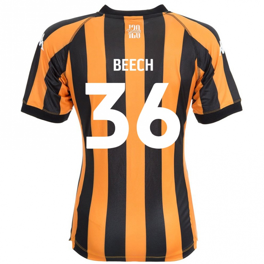 Gyermek Labdarúgás Amy Beech #36 Fekete Borostyán Hazai Jersey 2024/25 Mez Póló Ing