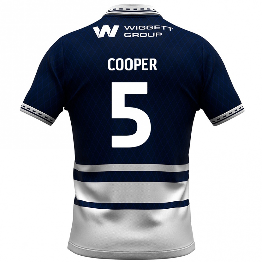 Gyermek Labdarúgás Jake Cooper #5 Sötétkék Fehér Hazai Jersey 2024/25 Mez Póló Ing