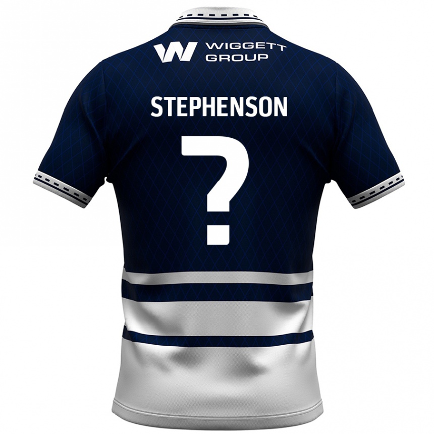 Gyermek Labdarúgás Joshua Stephenson #0 Sötétkék Fehér Hazai Jersey 2024/25 Mez Póló Ing