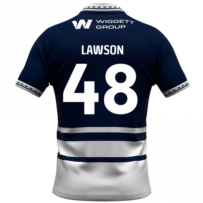 Gyermek Labdarúgás Sha'mar Lawson #48 Sötétkék Fehér Hazai Jersey 2024/25 Mez Póló Ing