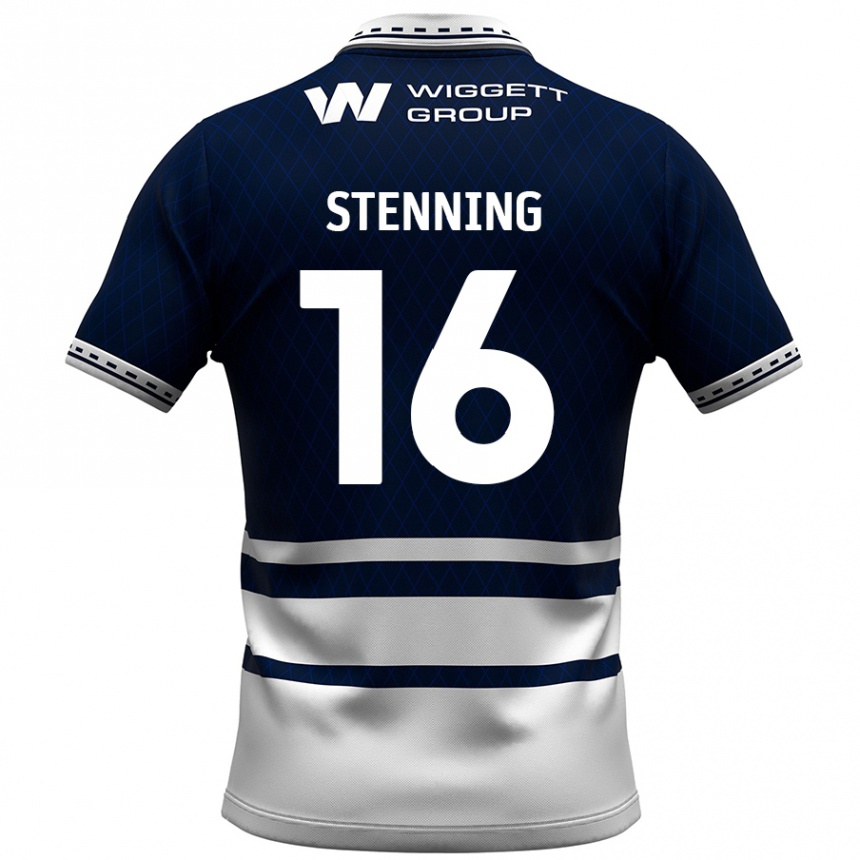 Gyermek Labdarúgás Ellie Stenning #16 Sötétkék Fehér Hazai Jersey 2024/25 Mez Póló Ing