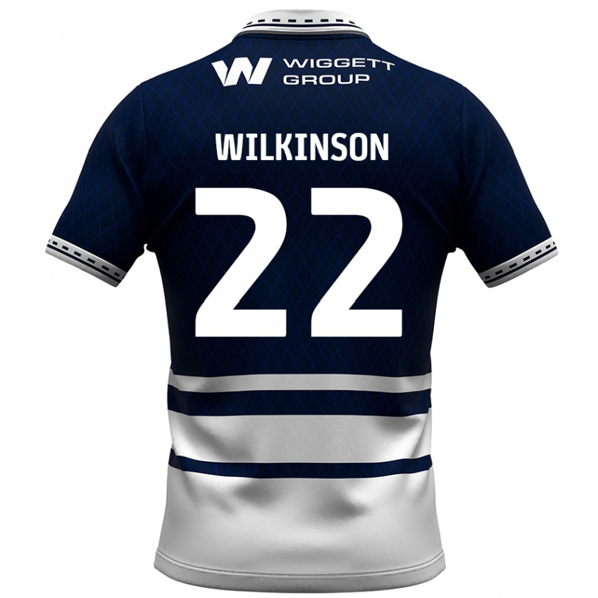 Gyermek Labdarúgás Chloe Wilkinson #22 Sötétkék Fehér Hazai Jersey 2024/25 Mez Póló Ing