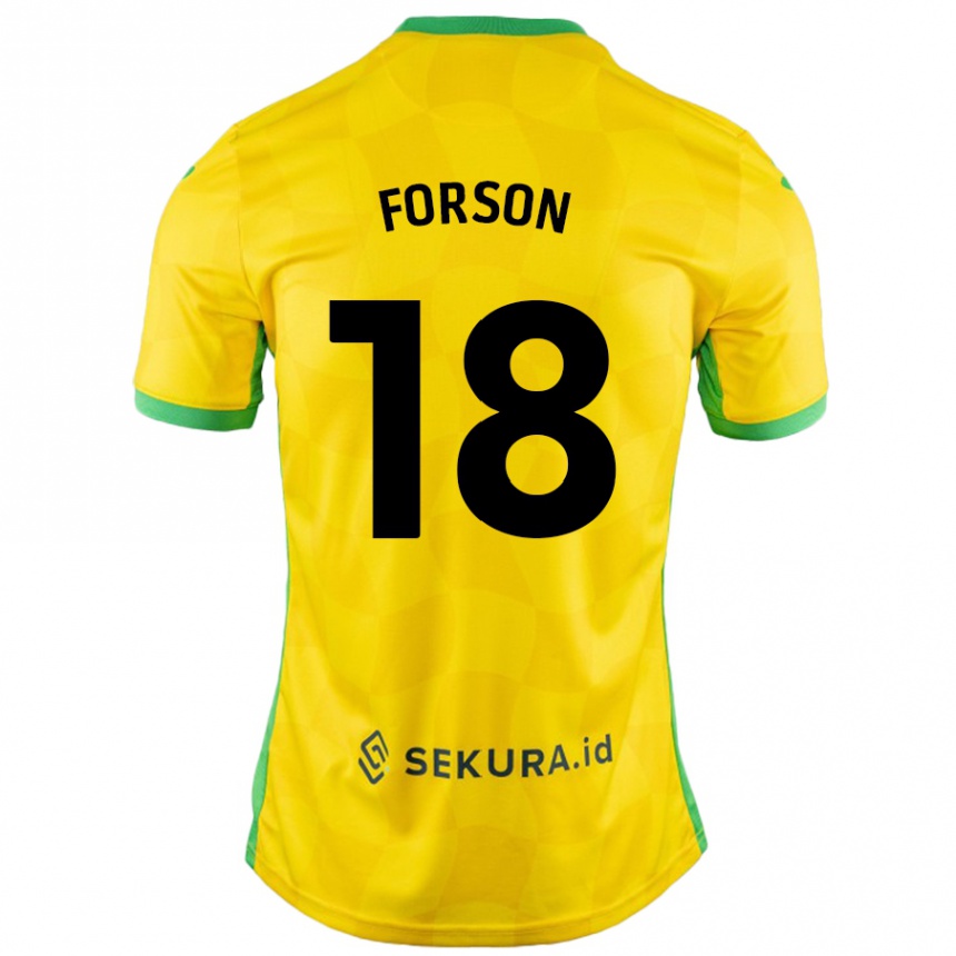 Gyermek Labdarúgás Amankwah Forson #18 Sárga Zöld Hazai Jersey 2024/25 Mez Póló Ing