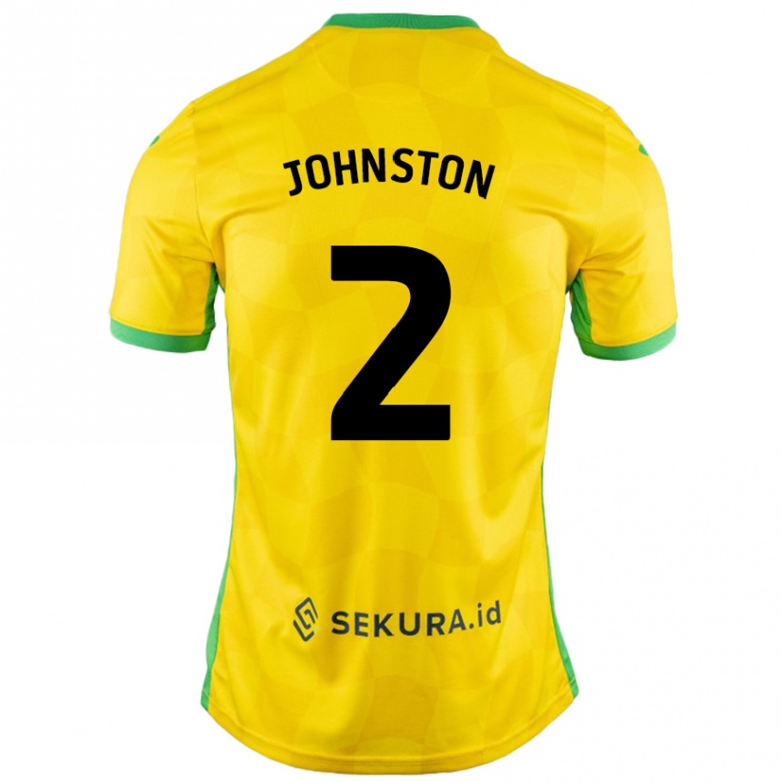 Gyermek Labdarúgás Chardonnay Johnston #2 Sárga Zöld Hazai Jersey 2024/25 Mez Póló Ing