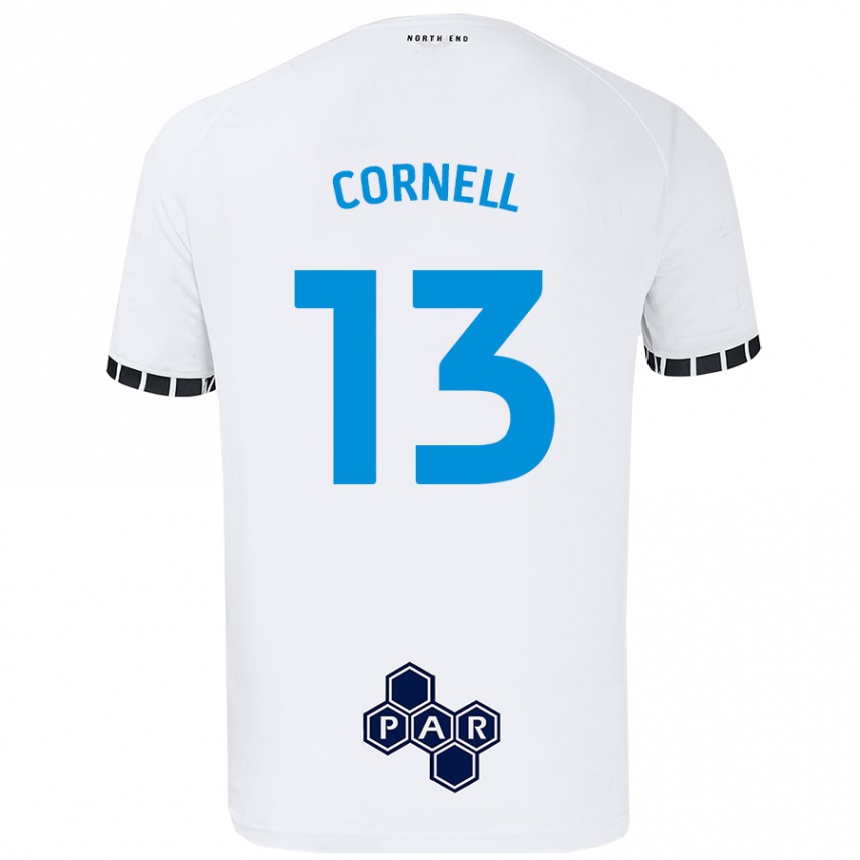 Gyermek Labdarúgás David Cornell #13 Fehér Hazai Jersey 2024/25 Mez Póló Ing