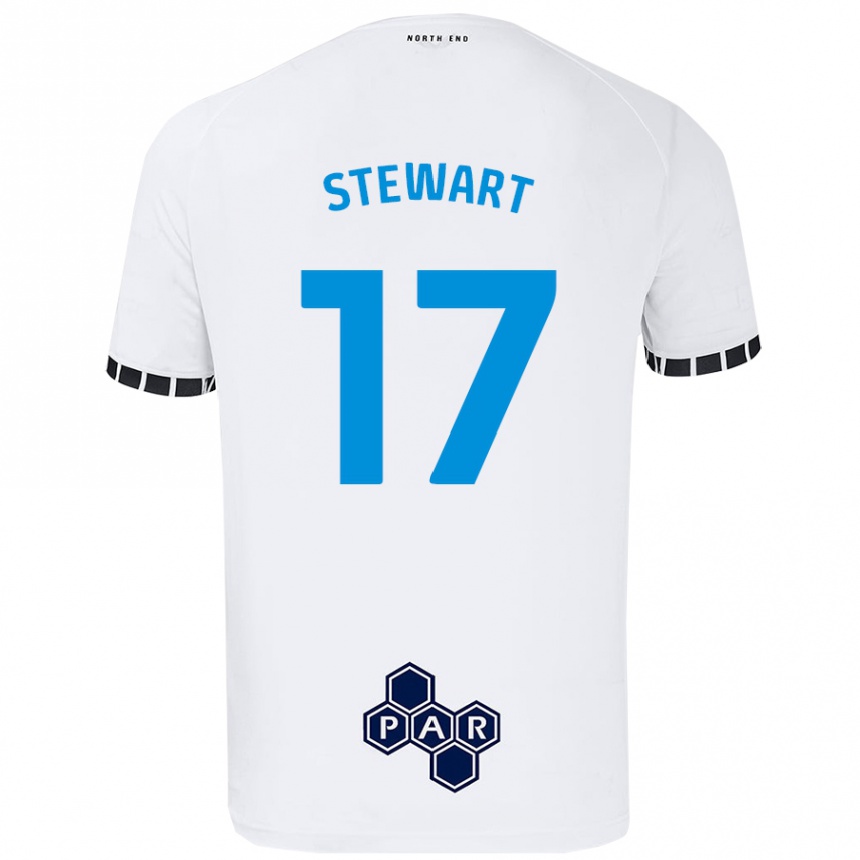 Gyermek Labdarúgás Layton Stewart #17 Fehér Hazai Jersey 2024/25 Mez Póló Ing