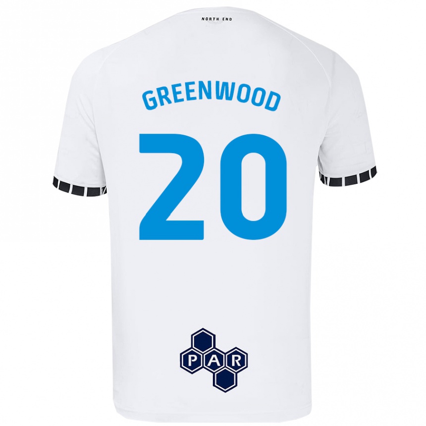 Gyermek Labdarúgás Sam Greenwood #20 Fehér Hazai Jersey 2024/25 Mez Póló Ing