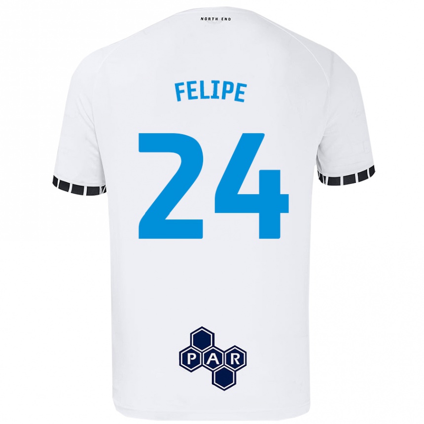 Gyermek Labdarúgás Felipe #24 Fehér Hazai Jersey 2024/25 Mez Póló Ing