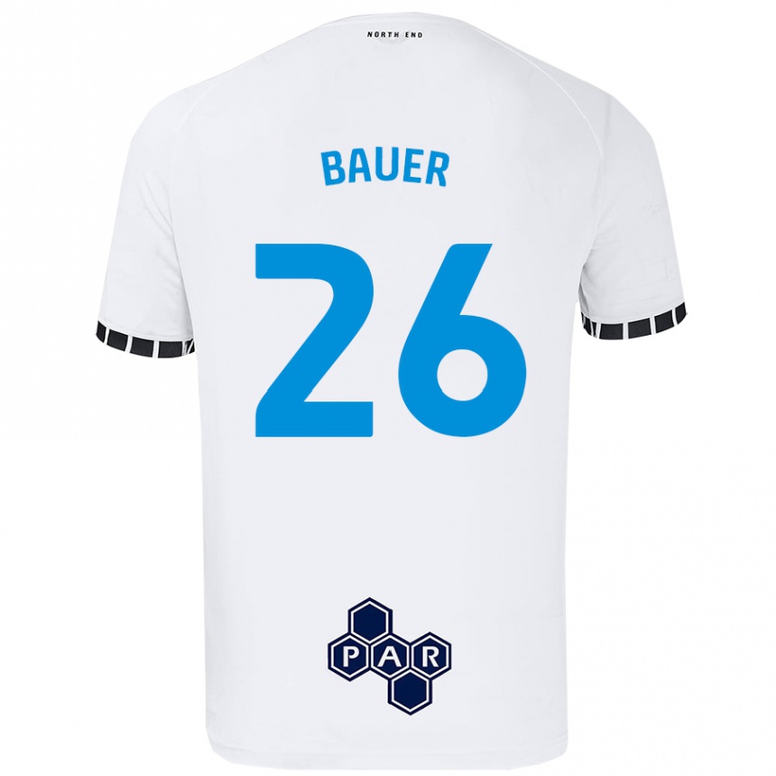 Gyermek Labdarúgás Patrick Bauer #26 Fehér Hazai Jersey 2024/25 Mez Póló Ing