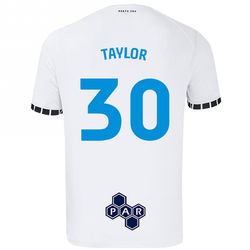 Gyermek Labdarúgás Kian Taylor #30 Fehér Hazai Jersey 2024/25 Mez Póló Ing