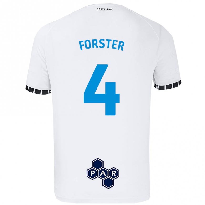 Gyermek Labdarúgás Hannah Forster #4 Fehér Hazai Jersey 2024/25 Mez Póló Ing