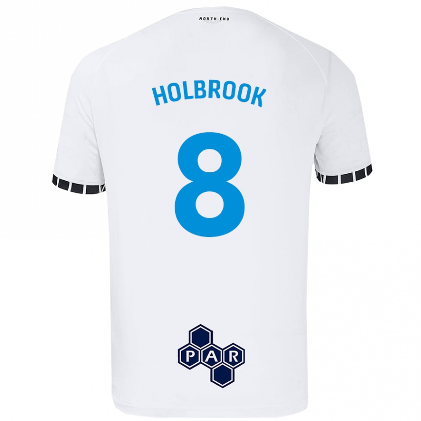 Gyermek Labdarúgás Jess Holbrook #8 Fehér Hazai Jersey 2024/25 Mez Póló Ing