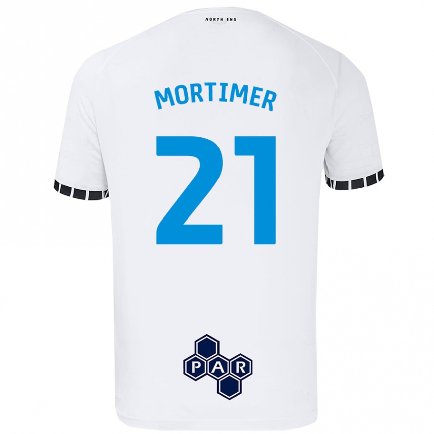 Gyermek Labdarúgás Jodie Mortimer #21 Fehér Hazai Jersey 2024/25 Mez Póló Ing