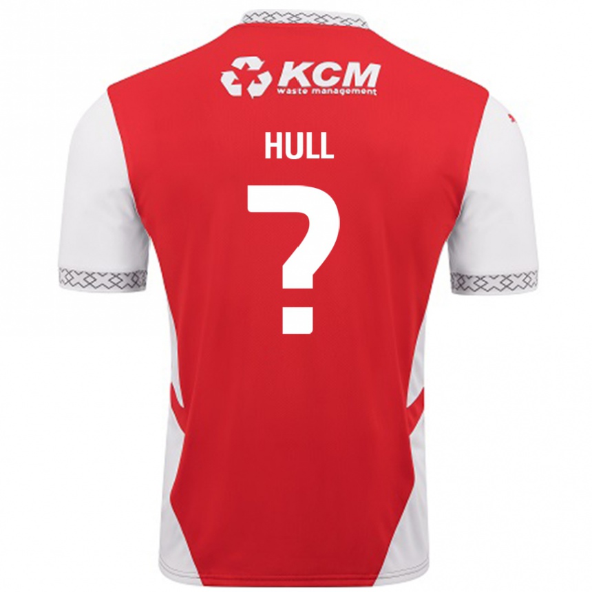 Gyermek Labdarúgás Jake Hull #0 Piros Fehér Hazai Jersey 2024/25 Mez Póló Ing